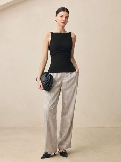 BizChic Camiseta Básica Preta Ajustada Feminina, Adequada para Transporte Urbano, Escritório, Casual Business, Festa e Ocasiões Formais