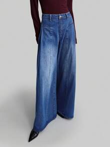 Ontre 2025 New Fashion Commuter Distressed Loose Wide Leg Jeans For Women, Spring & Summer