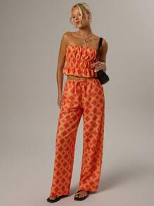 Forever 21 女士休闲日常装简约时尚抹胸上衣 - 橘色 - 查看 6