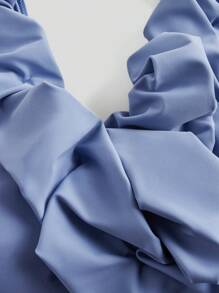 SHEIN Swim Mod 适合女士和女孩的可爱云边连体泳衣，夏季海滩度假 - 藍色 - 查看 3