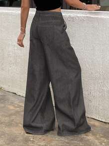 DAZY 女式宽松直筒牛仔裤，带口袋