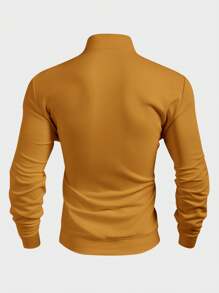 Manfinity Homme 男士鹿头刺绣拉链半开襟长袖卫衣，秋季款