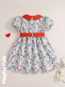 SHEIN Young Girl Simple Fashion Casual Everyday Dress - Multicolor - View 2