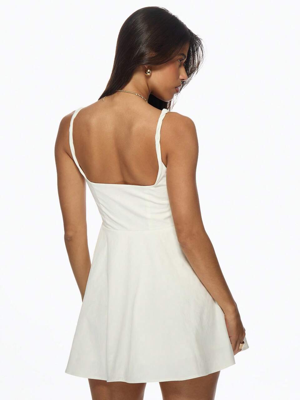 MISSGUIDED Button Down Sweetheart Neckline Fit And Flare Mini Dress