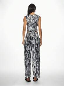 MISSGUIDED Zebra Print Co-Ord Set Sleeveless Crop Top High Waist Wide Leg Pants Matching Two Piece Outfit Summer Street Style Festival Fashion - Black and White - View 2