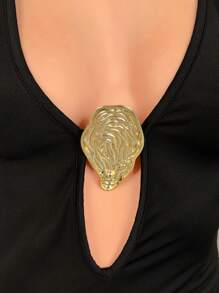 Aloruh 女士性感 V 领贝壳金属装饰长裙，高开叉，紧身，适合海滩度假日常穿着 - 黑色 - 查看 6