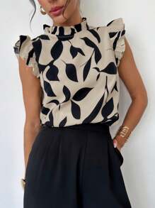 Firerie 女士花卉印花盖袖衬衫，优雅适合日常穿着和度假