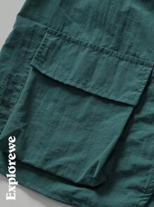 SHEIN Teen Boy Mountain Print Cargo Vest, Shorts And T-Shirt 3-Piece Set - Green - View 5