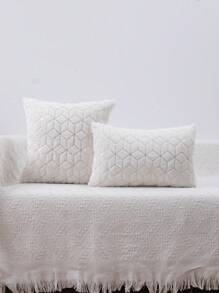 Housse de coussin en peluche métallique pour la décoration du salon et de la chambre à coucher - Blanc - Voir 1