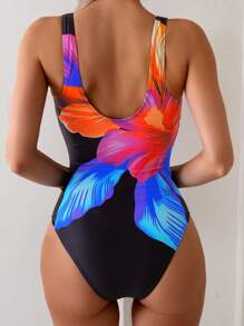 Swim Basics 1 bộ đồ bơi một mảnh in hoa thanh lịch cho nữ, nhiều màu sắc, kỳ nghỉ bãi biển mùa hè - Nhiều màu - Xem 2