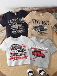 SHEIN Leap Crew Baby Boy Casual Minimalist Short Sleeve Crew Neck Top, Suitable For Summer - Multicolor - View 1