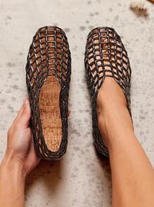 SHUZIA 设计师灵感女士橡胶网眼闪光黑色芭蕾平底鞋——时尚、透气且百搭