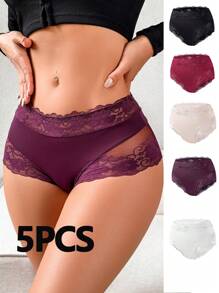 Pachet 5 buc. Slip de dama din dantela patchwork