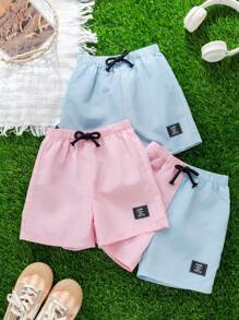 Juego de 3 piezas de pantalones cortos informales para niños pequeños, compre dos y llévese gratis, obtenga 3 piezas adecuadas para primavera y verano, aptas para vacaciones al aire libre, escuela, deportes y uso en casa - Multicolor - Ver 6