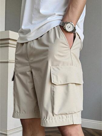 Manfinity Dauomo 男士纯色工装口袋休闲短裤