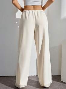 SHEIN PETITE Women's Ultra Low Rise Tie Front Pants