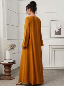 Yasmyna 刺绣彩色土耳其和阿拉伯风格女士长款束腰连衣裙，女士休闲连衣裙，端庄的卡夫坦