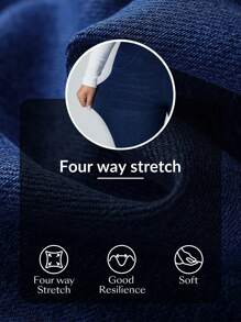 Flexra Jeans novio de pierna ancha de punto con alta elasticidad, talla grande