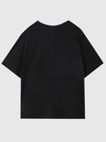 SHEIN Teen Boy Graphic Slogan Print Short Sleeve T-Shirt
