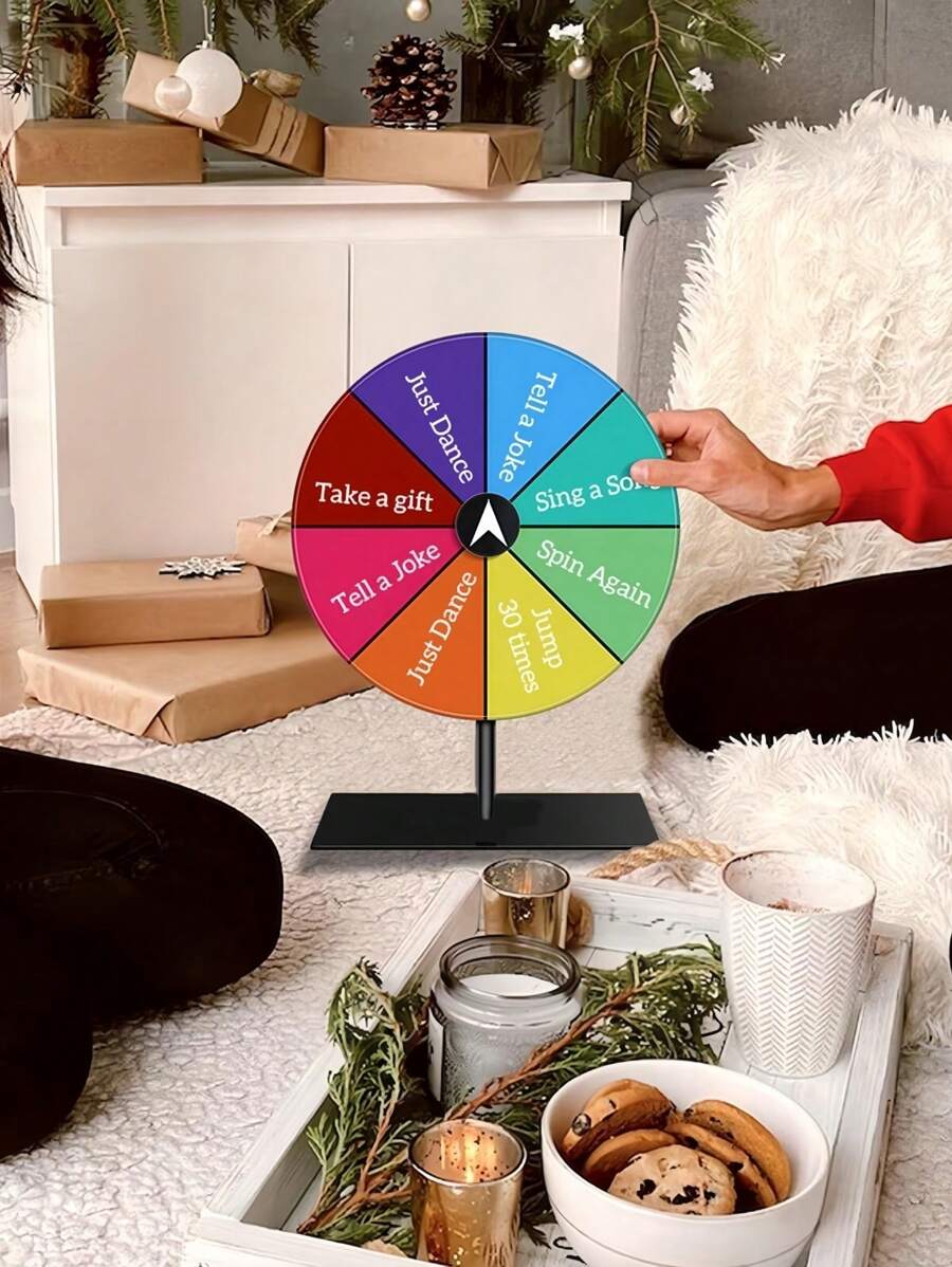 [Reusable Board] 1pc Equally Distributed 8-Wedge Color PP Erasable Lottery Board, Spinning Wheel For Christmas Party, Friends Gathering Party Tabletop Small Games, Raffle Spin Wheel, Bar Entertainment Activities Props, Carnival Games Tabletop Spinning Roulette, Editable Interactive Casino Prize Spinning Wheel