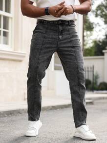 Manfinity Homme Men's Casual Skinny Fit Jeans - Grey - View 1