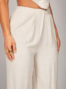 Silquee Sang trọng trong vải lanh, chậm rãi, vải lanh vượt thời gian màu be nguyên chất vải lanh áo trơn thường ngày cho nữ, vải mềm thích hợp để đi làm, mặc hàng ngày, đi nghỉ, nghỉ xuân, đi nghỉ ở bãi biển - Màu be - Xem 6