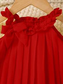 SHEIN Elladie kids Vestido casual diário simples de moda casual com alças finas na cor sólida para meninas jovens