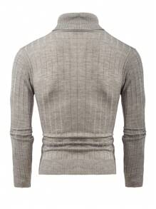 RueChic Men Turtleneck Ribbed Knit Jumper