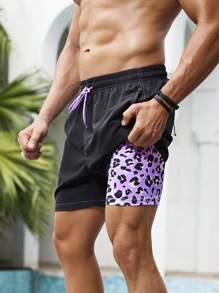 Palasendo Men's Casual & Simple Style Beach Shorts, Everyday Wear - Black - View 5