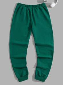 RueChic Men Cottonline Palm Tree Printed Regular Sweatpants - Army Green - View 3