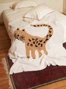 Joivida 1 pieza Manta de franela con borde medio de gato beige, manta suave para siesta en la oficina, sofá, aire acondicionado, manta de punto para cama, comodidad para la hora de acostarse, suministros de hotel de alta gama, decoración de Bed and Breakfast, regalo de inauguración de casa