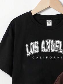 SHEIN EZwear 3 件装休闲纯色校园风椰子树印花圆领短款宽松女式短袖 T 恤，适合夏季 - 彩色 - 查看 3