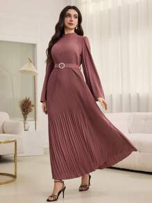 Graceveil Eenvoudige V-hals Flare Mouw Lange Casual Jurk voor Dames
