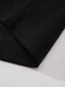 Manfinity EMRG Men's Star Print Round Neck Long Sleeve Casual T-Shirt , Men Graphic Tops - Black - View 4