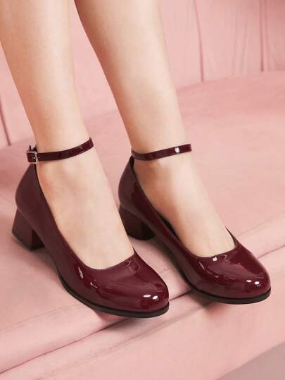 CUCCOO DOLLMOD Mocasines de tacón grueso con punta redonda, versátiles y simples, con diseño hueco