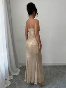 Elenzga Women's Elegant Glamorous Party Event Holiday Sleeveless Sequin Fitted Bodycon Mini Dress