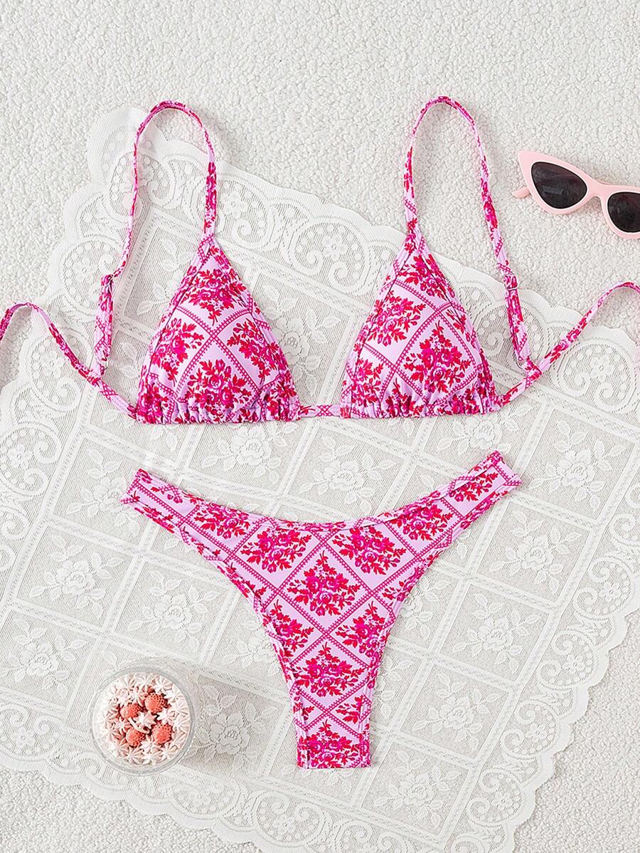 Swim Mod Maillot de bain bikini à motif floral tout-sur-tout pour femmes