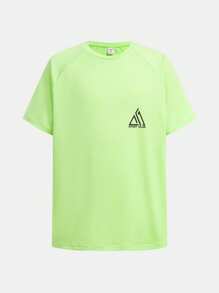 SHEIN Leap Crew Tween Boy Colorblock Graphic Print Short Sleeve Sports Set, Includes Shorts & Tops, Summer - Multicolor - View 8