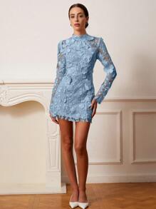 Aveloria Rosie Women's Spring Embroidered Party/Date Night Long Sleeve Dress Elegant FashionableOld Money Style For Spring Fall