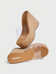 Sugerpunk Women's Black Rivet Platform Wedge Sandals Spring Break Easter