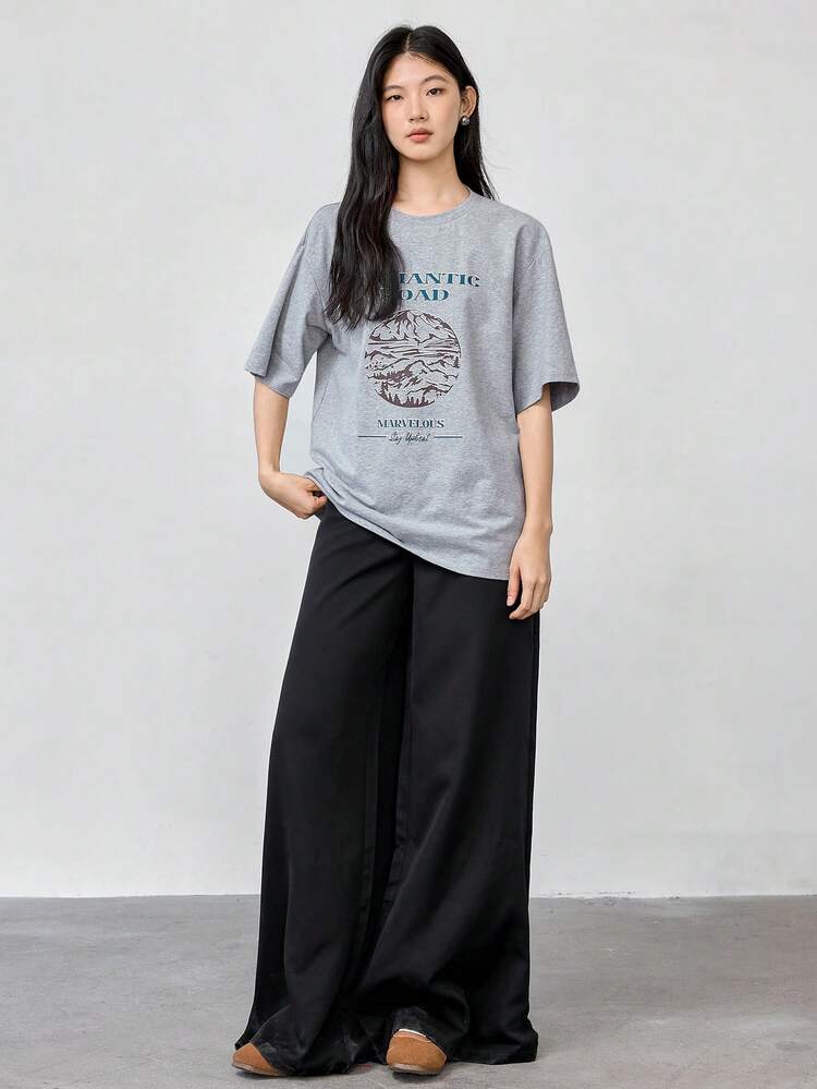 Loose Casual Printed Short Sleeve Women T-Shirt Graphic Tee