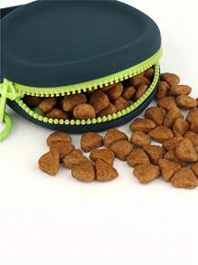 1pc Round Silicone Dog Training Treat Pouch, Pet Snack Bag - Multicolor - View 7