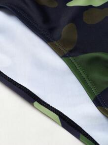 Manfinity Swimmode Men's Camouflage Print Beach Bikini Briefs - Army Green - View 7