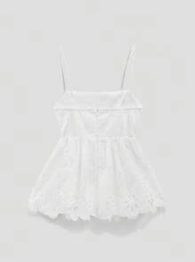 Maija 女士腰部褶皱吊带背心，纯色细肩带无袖上衣，简约休闲宽松日常穿着，波西米亚风格，适合复活节、春假、夏季等场合，可作为女士外出上衣、夜店装、性感上衣、返校季、约会之夜或女士背心穿着。 - 白色 - 查看 7