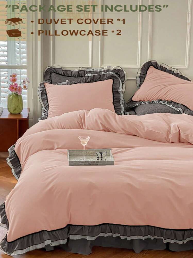 Intelligent Design Lucy Set Copripiumino Queen Size Rosa Con Pompon Jacquard - Microfibra Morbida 3 Pezzi - 4