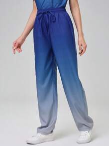 TaskEZ 渐变色 V 领短袖上衣（带口袋和裤子）/护理服套装