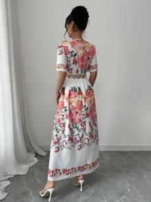 Elenzga 女士简约时尚休闲日常连衣裙 - 彩色 - 查看 2