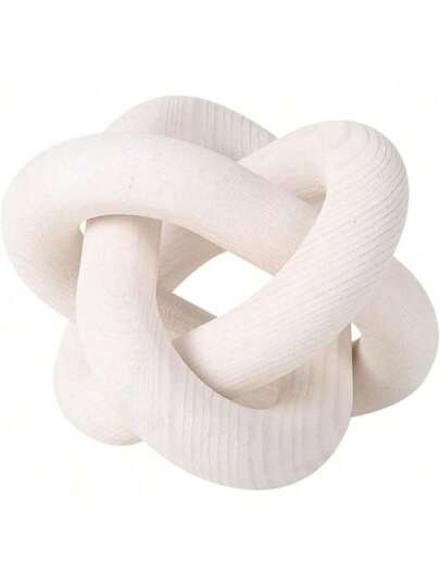 1 Pc 3-Link Pine Wood Knot Decor Wood Chain Link Decor Shelf Decor Accents Hand Carved Coffee Table Modern Farmhouse Boho Rustic Decorative Best Gifts Birthday