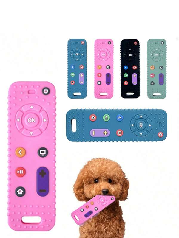 1pc Silicone Dog Teething Toy, Chewable Remote Control For Puppies, Teeth Cleaning Toy For Small Breeds