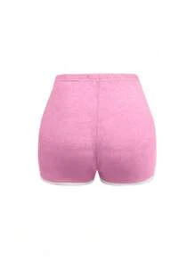 INAWLY Plus Size Color Blocking Skinny Sexy Shorts, Minimalist & Fashionable Casual Everyday Wear